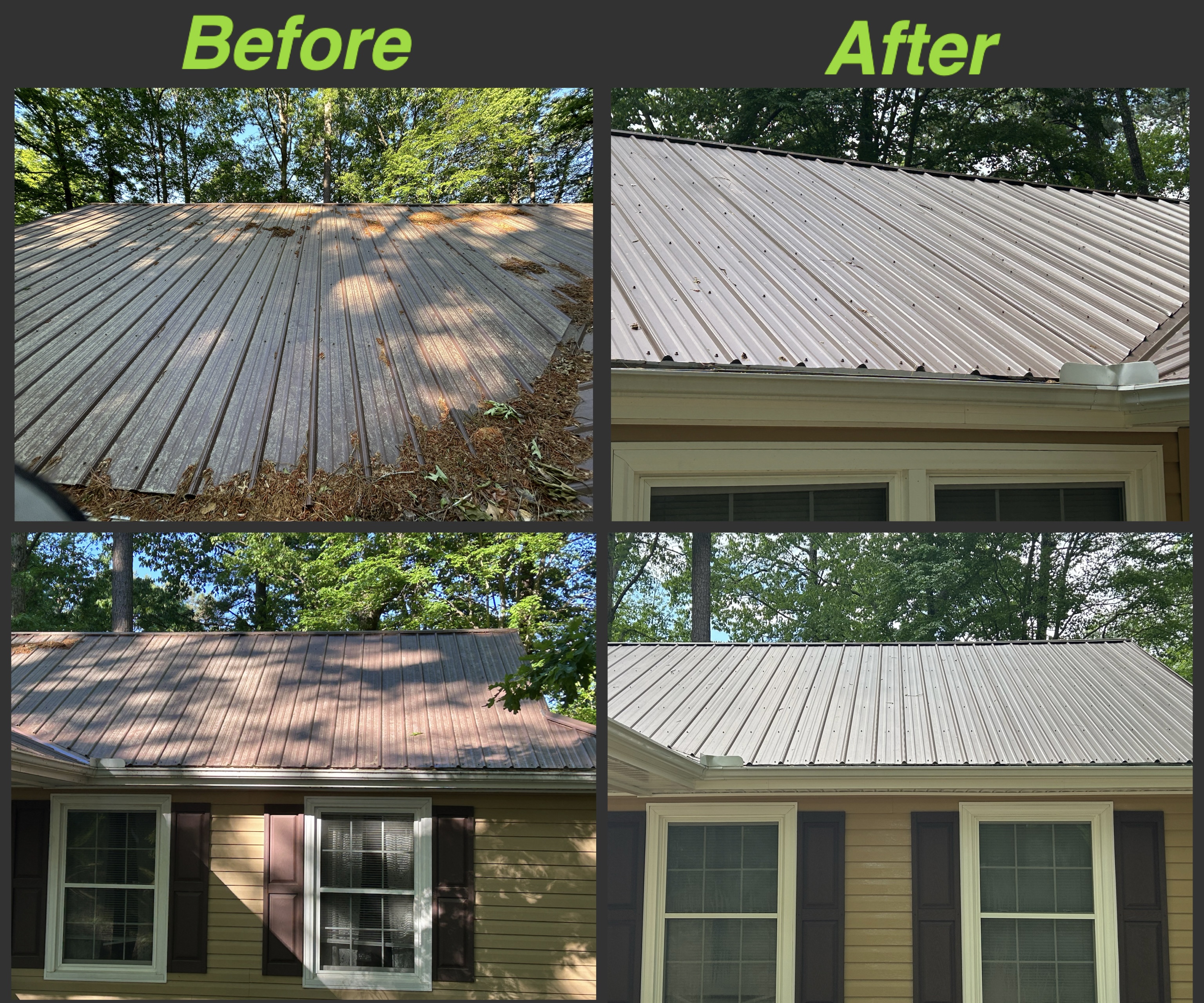BOATHOUSE CLEANING - METAL ROOF CLEANING ON LAKE GASTON, VALENTINES, VA
